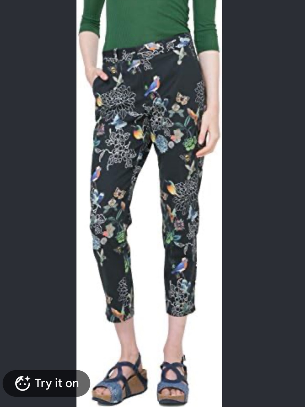 DESIGUAL Azahara Printed woven Trousers Size 8, 42